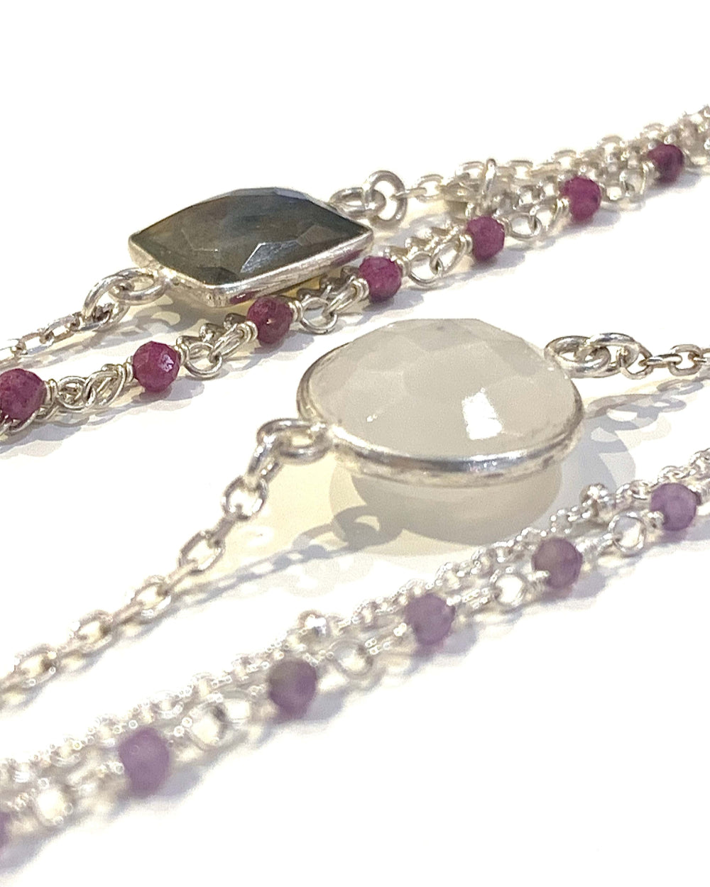 Bracelet LUNA - Multichaine en Argent 925 & Pierre de Lune 