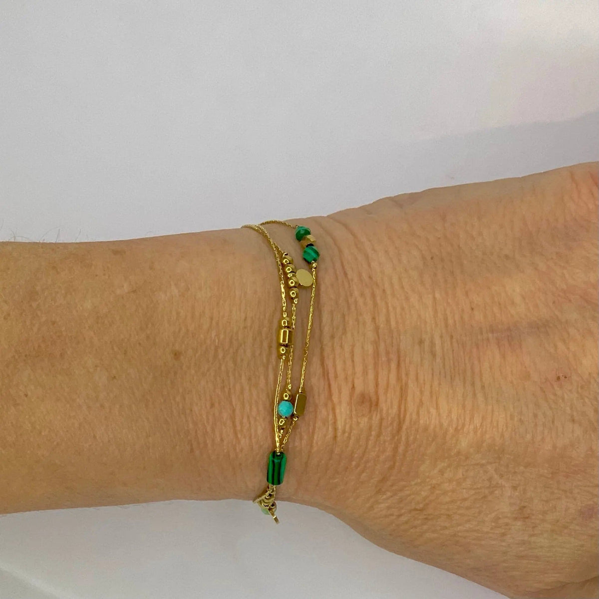 Bracelet Maïna - byartmexbijoux Malachite/Amazonite