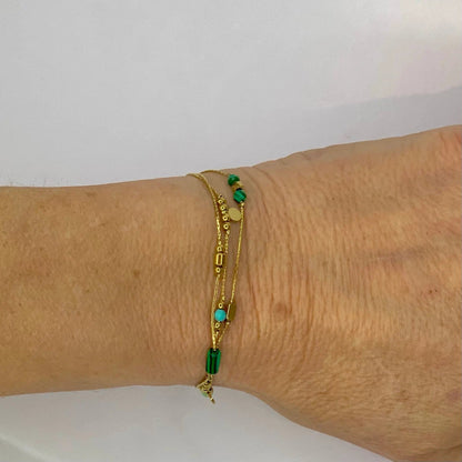 Bracelet Maïna - byartmexbijoux Malachite/Amazonite