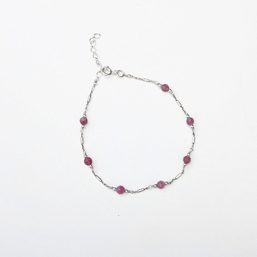 Bracelet Rosy, en argent 925 et Tourmaline - Byartmexbijoux