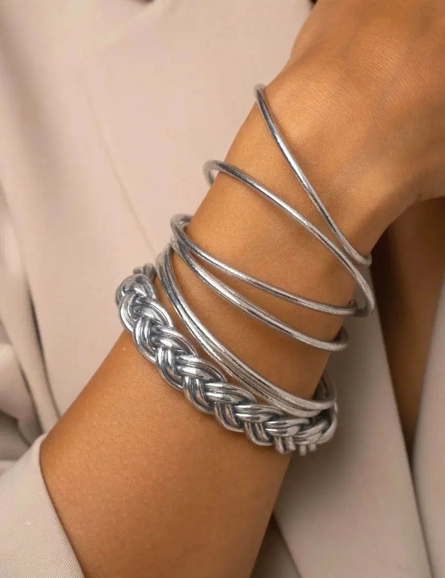 Bracelets bouddhistes argentés fins - Byartmexbijoux