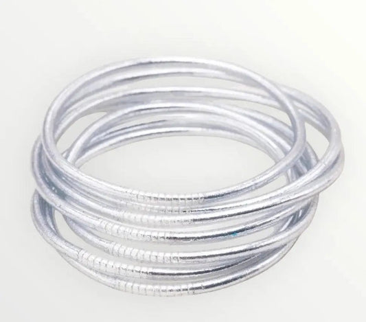 Bracelets bouddhistes argentés fins - Byartmexbijoux