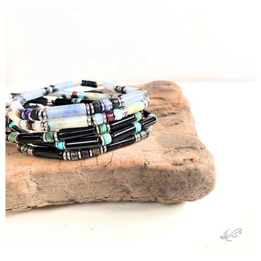 Bracelets Homme en Onyx, Turquoise, Amazonite, Hématite & Argent 925 – Collection Artisanale