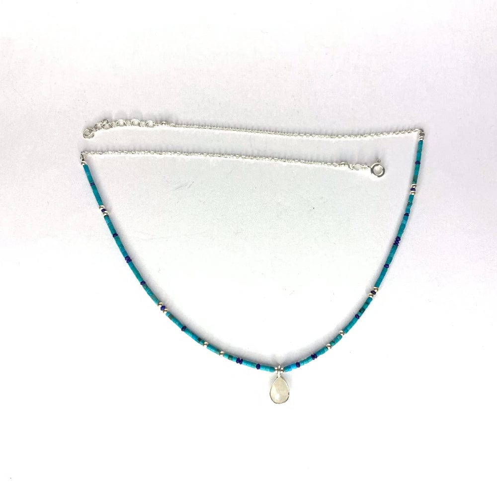 Collier Arizona - Argent 925, Turquoise, Lapis Lazuli et Pierre de Lune