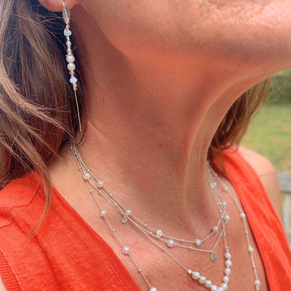 Collier perles d'eau douce Galatée - Chaine perlée argent 925 fait main