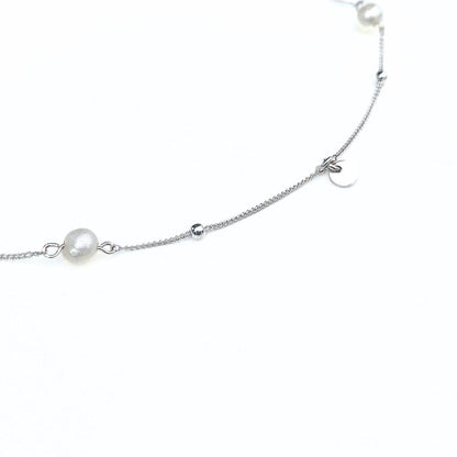 Collier perles d'eau douce Galatée - Chaine perlée argent 925 fait main