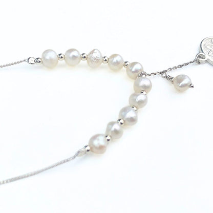 Collier perles naturelles et argent 925 – Amphitrite, bijou fait main