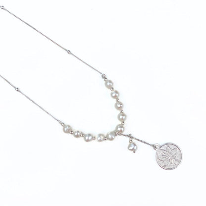 Collier perles naturelles et argent 925 – Amphitrite, bijou fait main