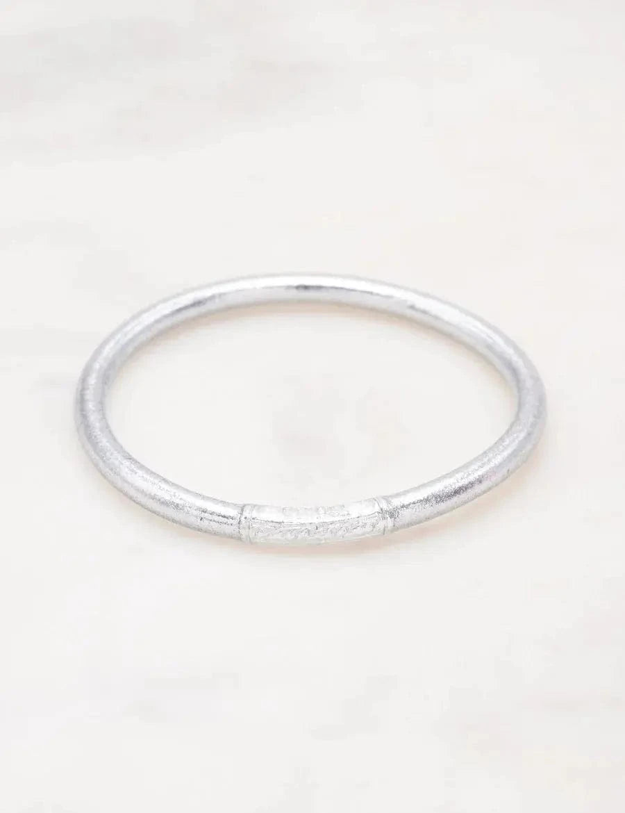 Joncs bouddhistes épais argentés - Byartmexbijoux