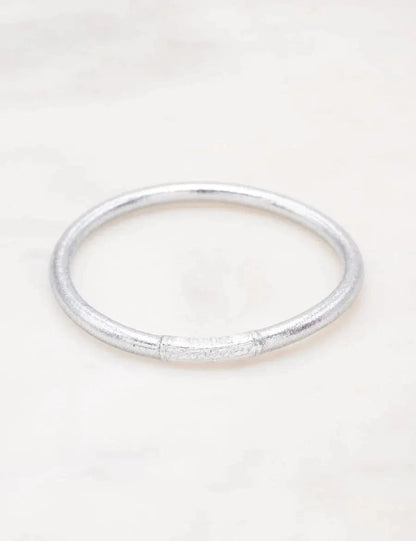 Joncs bouddhistes épais argentés - Byartmexbijoux