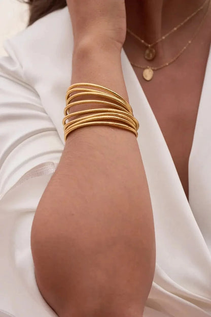 Joncs bouddhistes fins dorés Byartmexbijoux