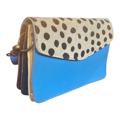 Mini sac à main femme - Cuir Recyclé Multicolore - Pushkar Bleu