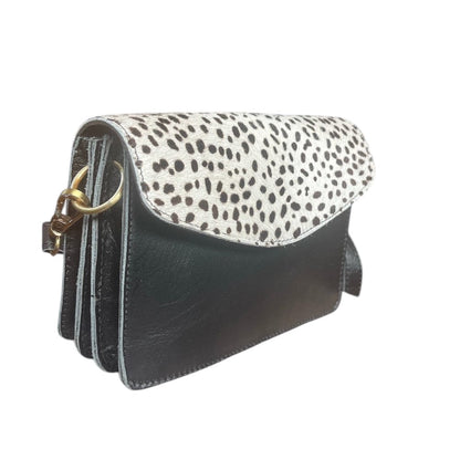 Mini sac à main femme - Cuir Recyclé Multicolore - Pushkar Noir