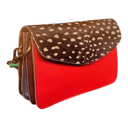 Mini sac à main femme - Cuir Recyclé Multicolore - Pushkar Rouge