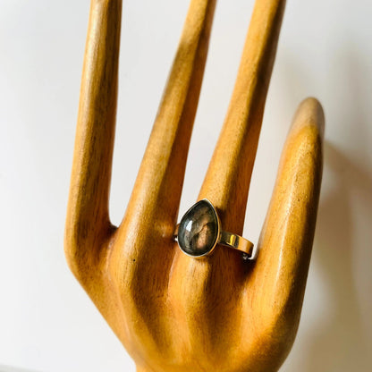 Neptune - Bague en Labradorite Argent 925 - Protection et Élégance 