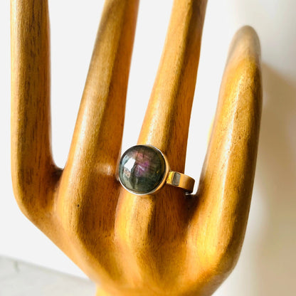 Neptune - Bague en Labradorite Argent 925 - Protection et Élégance 