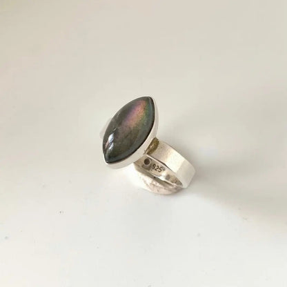 Neptune - Bague en Labradorite Argent 925 - Protection et Élégance  54