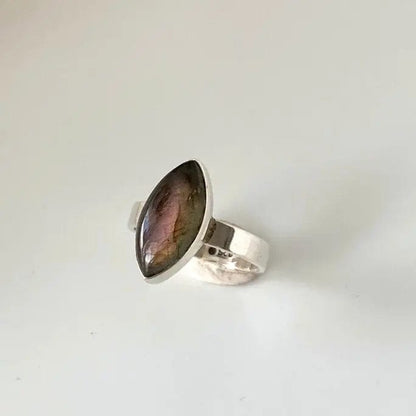 Neptune - Bague en Labradorite Argent 925 - Protection et Élégance  55