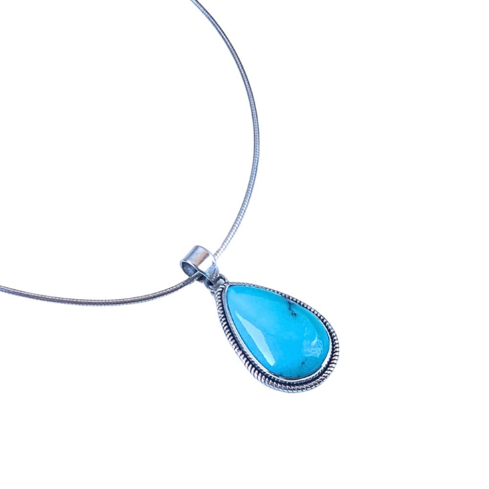 Pendentif en Turquoise d'Arizona et Argent 925 - Amaya - Protection - Bijou Amérindien