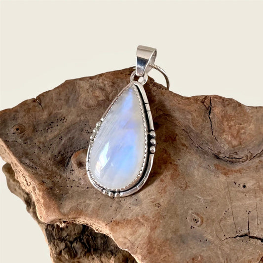 Pendentif Pierre de Lune et argent 925 - byartmexbijoux