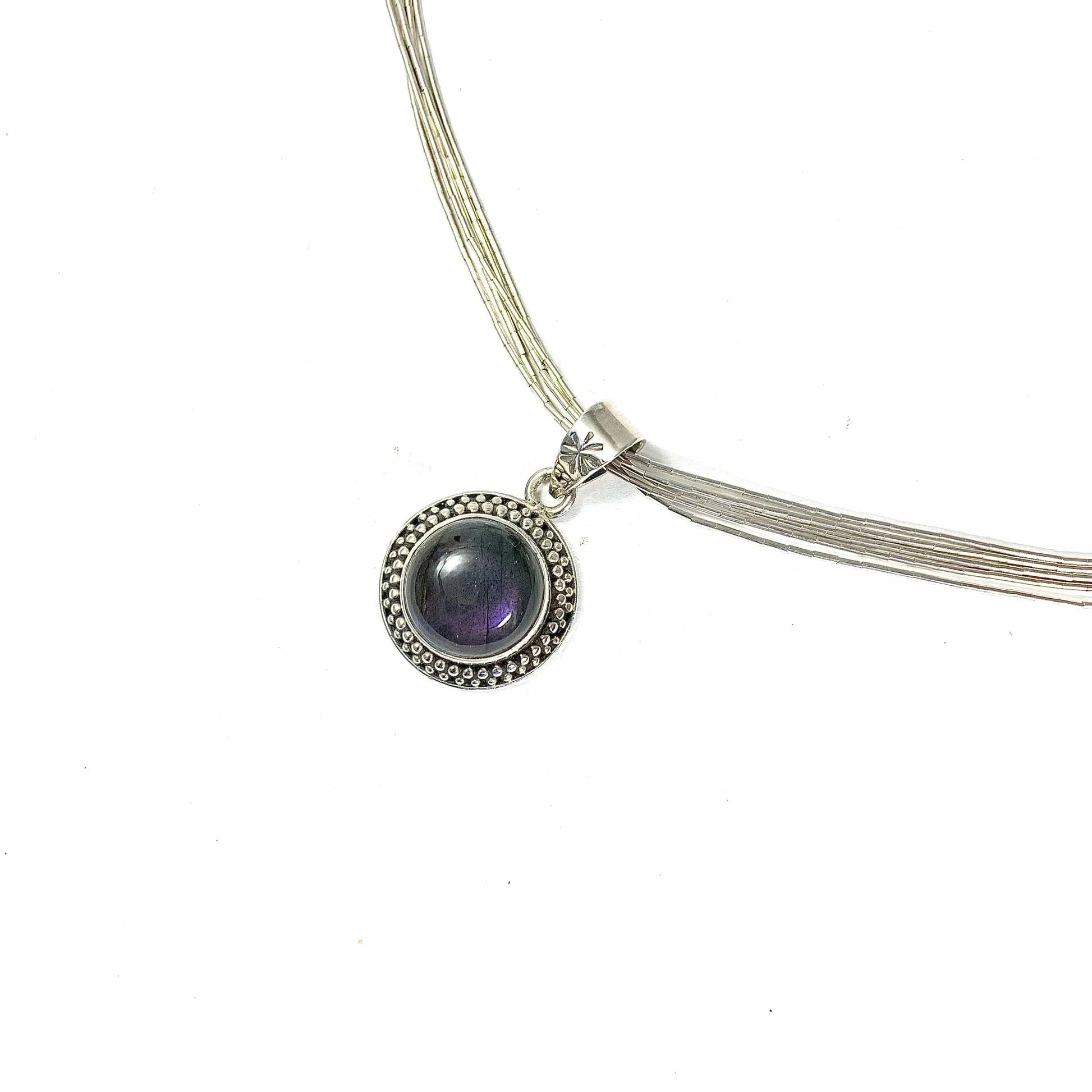 Pendentif "Protection"Labradorit et argent 925 - Mystic- Byartmexbijoux