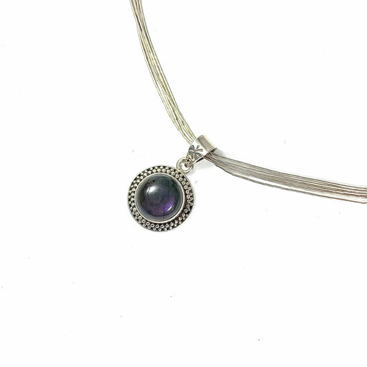 Pendentif "Protection"Labradorit et argent 925 - Mystic- Byartmexbijoux