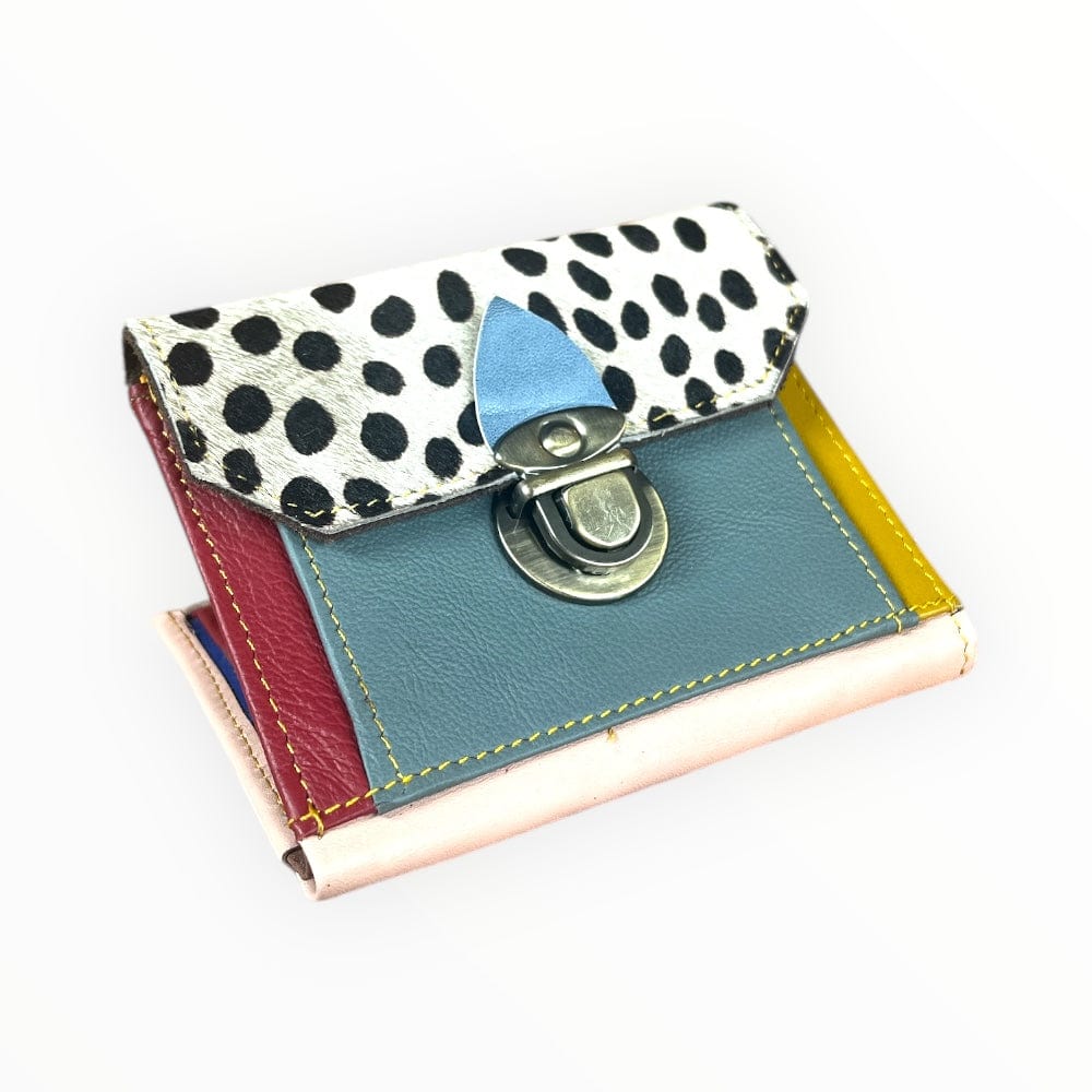 Porte Feuilles en Cuir Recyclé  Bleu
