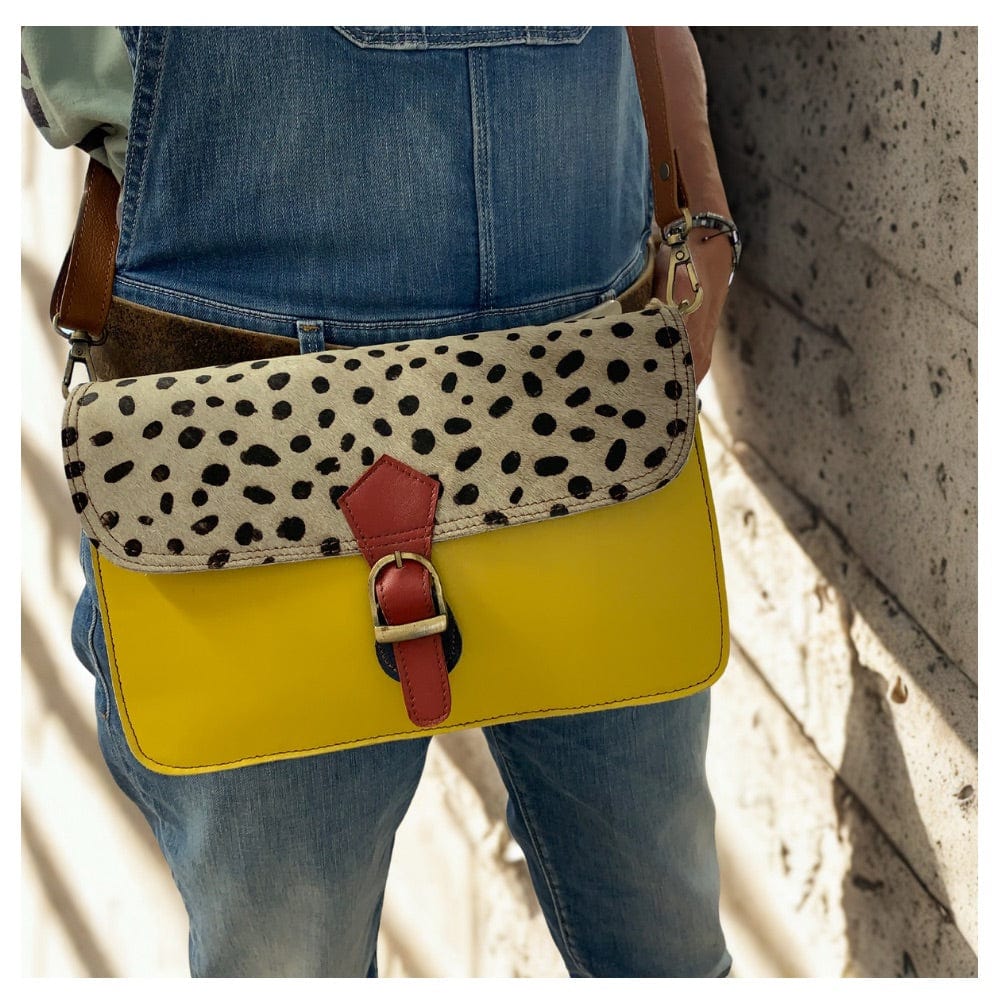 Sac à main femme - Cuir Recyclé - Agra Jaune