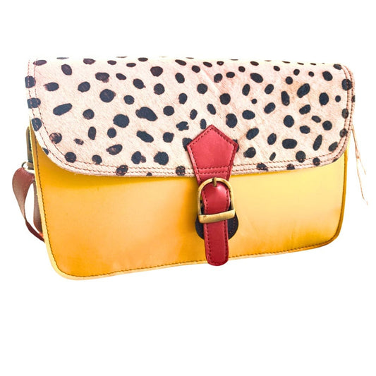 Sac à main femme - Cuir Recyclé - Agra Jaune