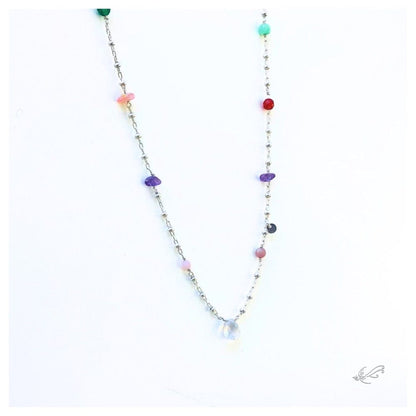 Sautoir 7 Chakras en Argent 925 – Pierre naturelles - Bijou énergétique