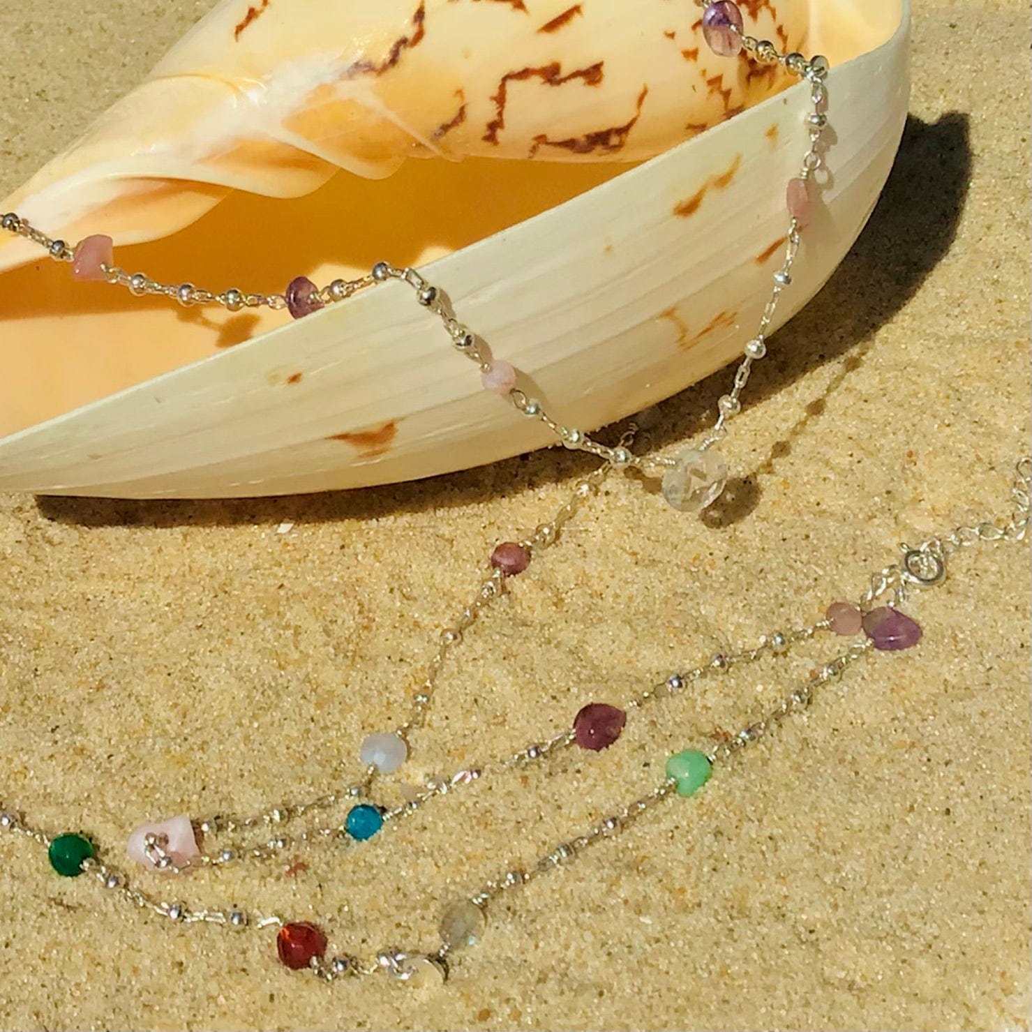 Sautoir en argent 925 et pierres naturelles - Le Nouméa